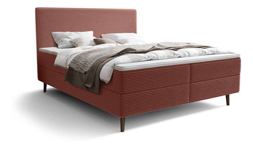 Manželská posteľ 140 cm Napoli Comfort (terakota) (s roštom, s úl. priestorom)