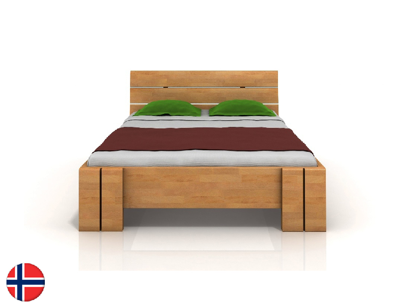 Manželská posteľ 180 cm Naturlig Tosen High BC (buk)