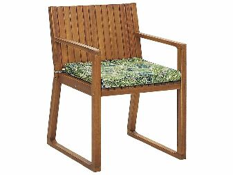 Záhradná stolička SASAN (svetlohnedá) (zelený podsedák)