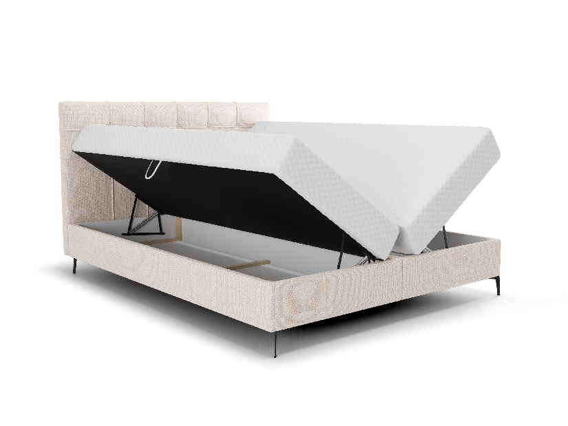 Manželská posteľ 160 cm Infernus Bonell (béžová) (s roštom, s úl. priestorom)