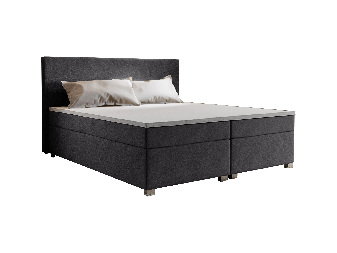 Manželská posteľ  Boxspring 160 cm Simon (tmavosivá) (s matracom, bez úložného priestoru)