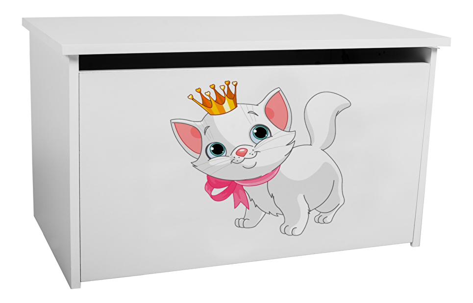 Úložný box pre deti Davina (biela + mačka)
