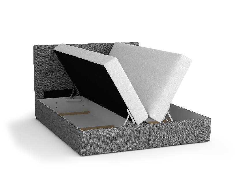 Manželská posteľ Boxspring 160 cm Lilac (vzor + hnedá) (s matracom a úložným priestorom)