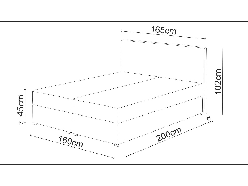 Manželská posteľ Boxspring 180 cm Fade 2 Comfort (sivá) (s matracom a úložným priestorom)