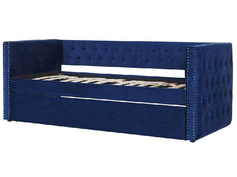 Rozkladacia posteľ 90 cm GENSA (modrá) (s roštom)