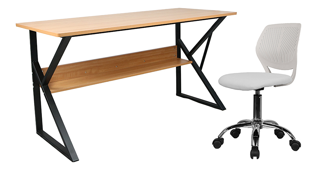 Písací stôl Torin (buk + čierna)