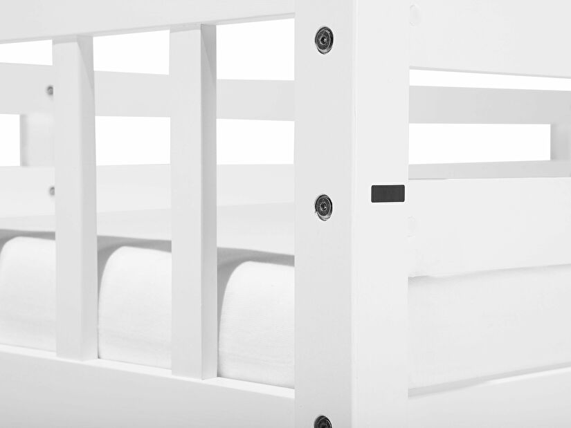 Poschodová posteľ 90 cm REWIND (biela) (s roštom a úl. priestorom)