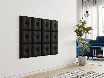 Čalúnený nástenný panel 30x30 (ekokoža Soft 011 (čierna))
