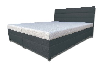 Manželská posteľ 160 cm Rebeka (s penovými matracmi) (antracit)
