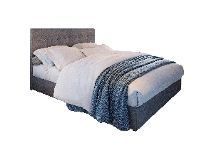 Kontinentálna posteľ 160 cm Karen (sivá) (s matracom a úložným priestorom)