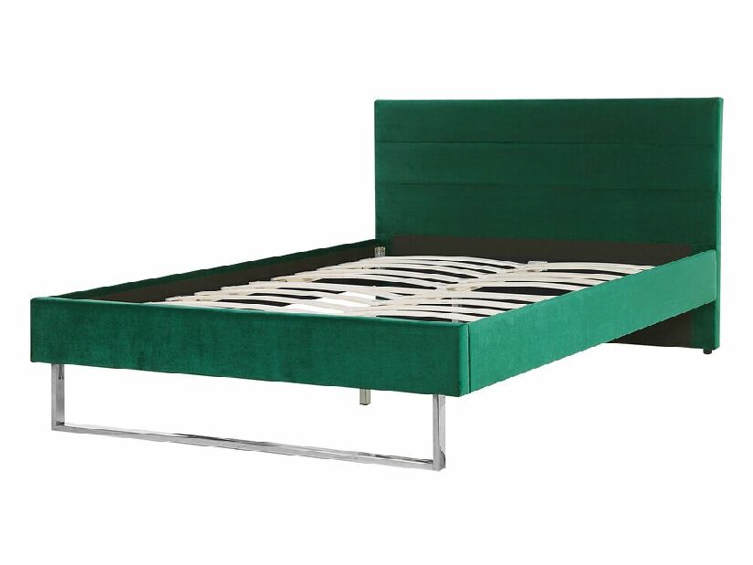 Manželská posteľ 140 cm BELAE (s roštom) (zelená)