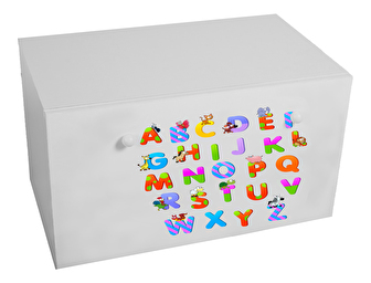 Úložný box pre deti Ione (biela + písmená)