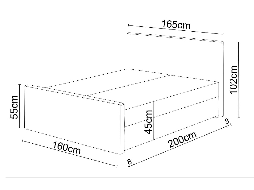 Manželská posteľ Boxspring 200 cm Milagros Comfort 4 (tmavohnedá) (s matracom a úložným priestorom)