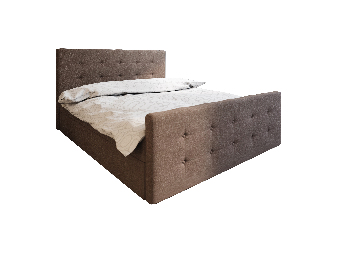 Manželská posteľ  Boxspring 180 cm Milagros 1 (tmavohnedá) (s matracom a úložným priestorom)