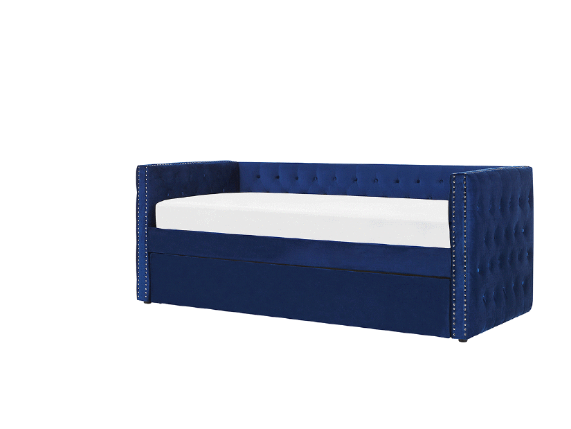 Rozkladacia posteľ 90 cm GENSA (modrá) (s roštom)