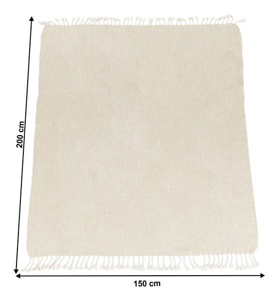 Pletená deka so strapcami 150x200 cm Tovou (béžová + vzor) 