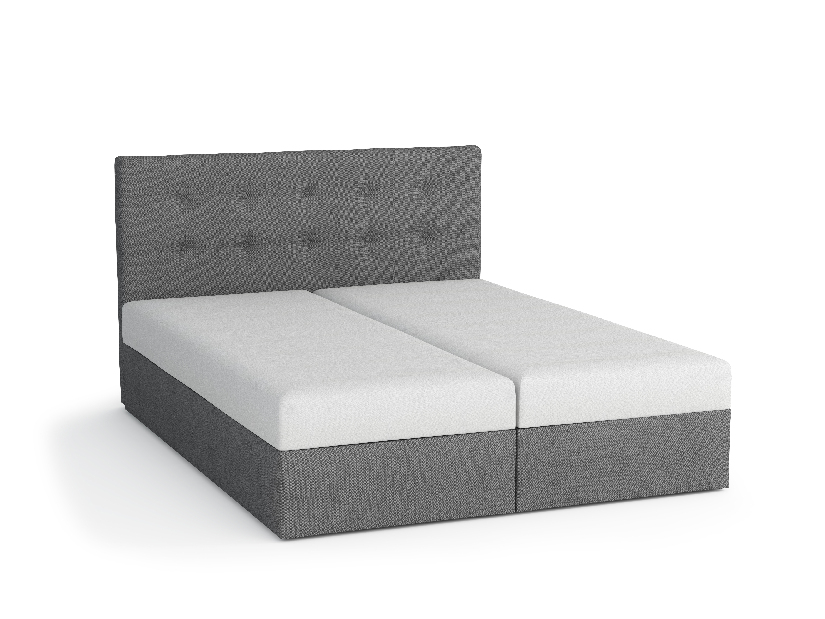 Manželská posteľ Boxspring 180 cm Lilac (vzor + čierna) (s matracom a úložným priestorom)
