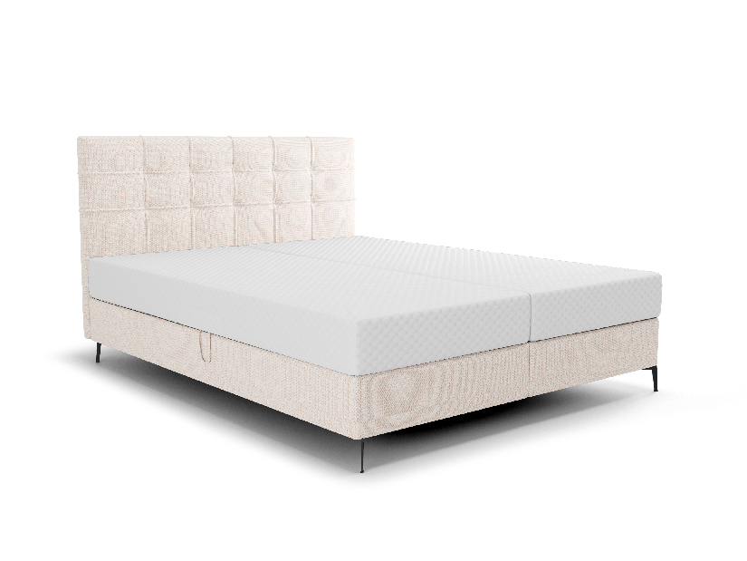 Manželská posteľ 180 cm Infernus Comfort (béžová) (s roštom, s úl. priestorom)