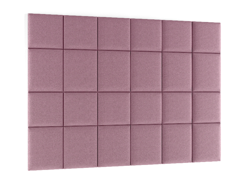 Set 24 čalúnených panelov Quadra 240x180 cm (ružová)