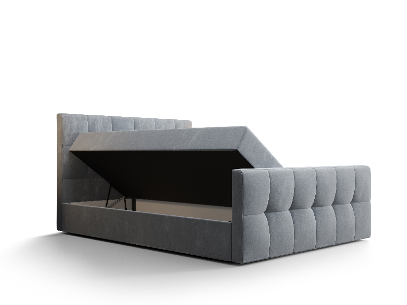 Manželská posteľ Boxspring 140 cm Macheta Comfort (čierna) (s matracom a úložným priestorom)