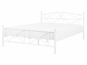 Manželská posteľ 160 cm RANDEZ (s roštom) (biela)