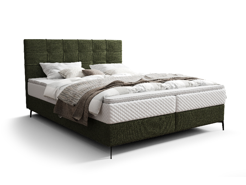 Jednolôžková posteľ 120 cm Infernus Bonell (tmavozelená) (s roštom, s úl. priestorom)
