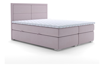 Kontinentálna posteľ 140 cm Menorra (ružová) (s úložným priestorom)