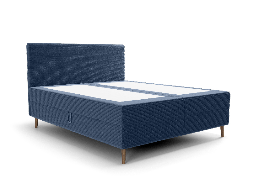 Manželská posteľ 160 cm Napoli Comfort (modrá) (s roštom, s úl. priestorom)