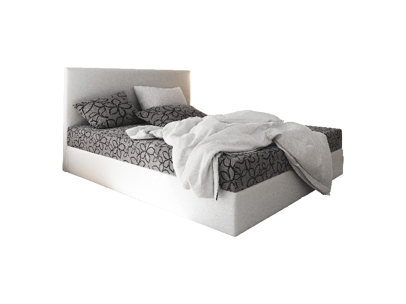 Manželská posteľ Boxspring 140 cm Lilac (vzor + biela) (s matracom a úložným priestorom)