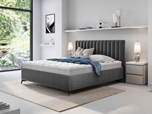 Manželská posteľ 160 cm Mirjan Lizoo (sivá) (s roštom)