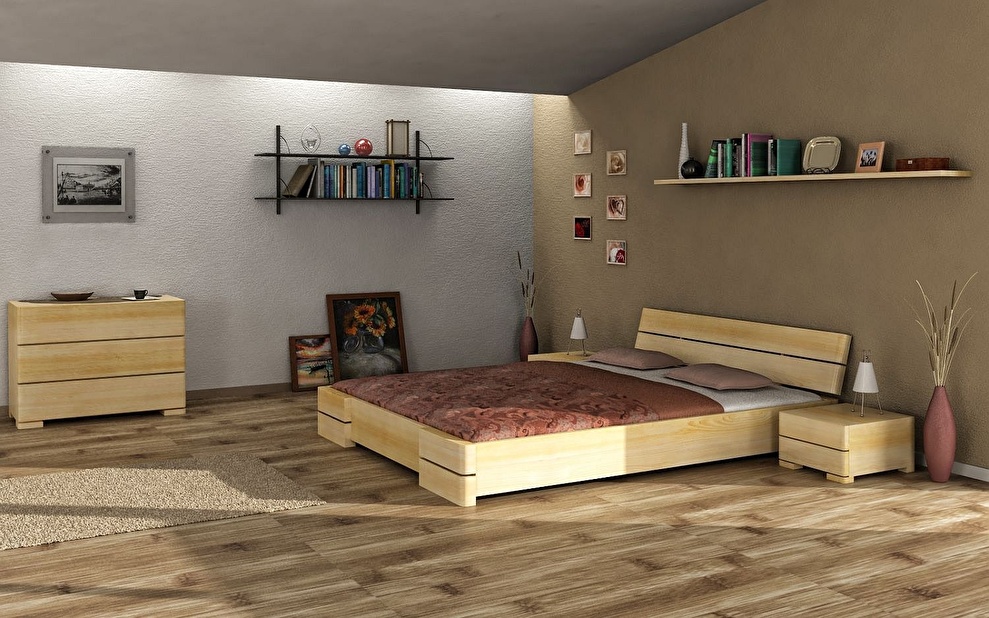 Manželská posteľ 160 cm Naturlig Lorenskog (borovica)
