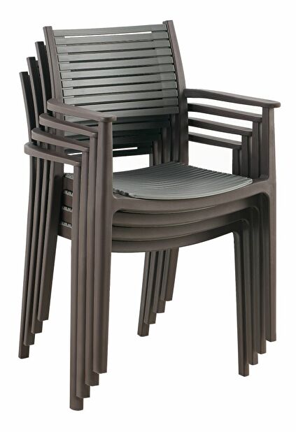 Jedálenská stolička HERMA (hnedá + sivá)