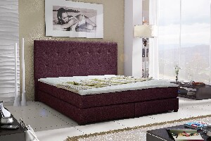 Kontinentálna posteľ 180 cm Caserta (fialová) (s matracmi)