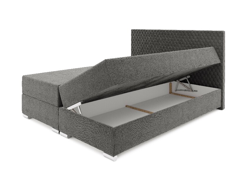 Kontinentálna posteľ 180 cm Harlan Comfort (svetlosivá) (s roštom, matracom a úl. priestorom)