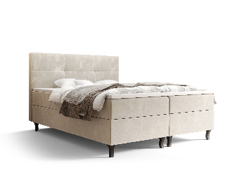 Manželská posteľ  Boxspring 180 cm Lumba (béžová) (s matracom a úložným priestorom)