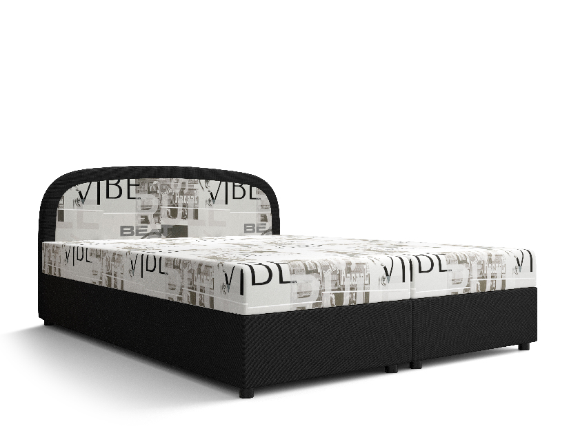 Manželská posteľ Boxspring 160 cm Brick Comfort (tmavohnedá + vzor vlny) (s matracom a úložným priestorom)