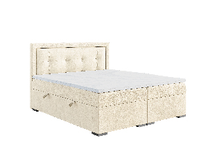 Kontinentálna posteľ 160 cm Veronica (krémová) (s matracom a úl. priestorom)