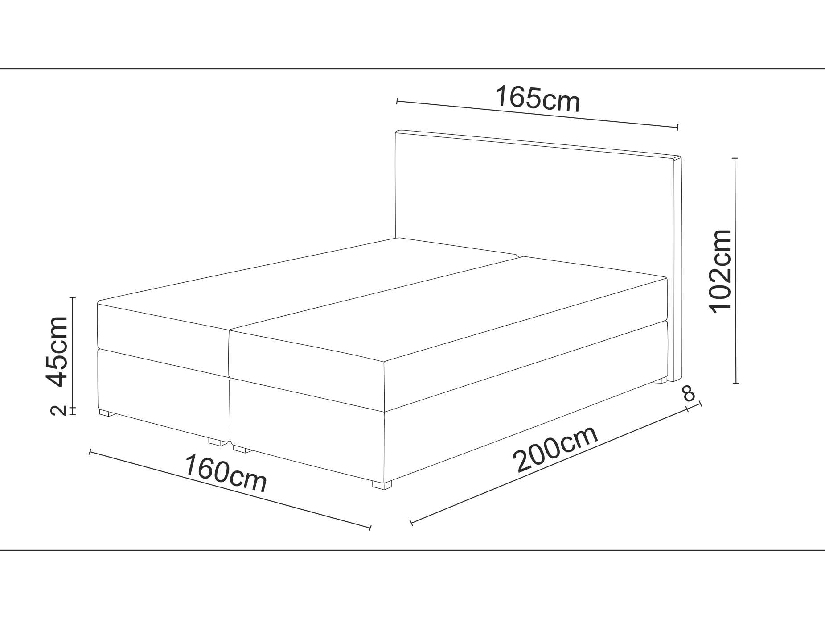 Manželská posteľ Boxspring 160 cm Fade 1 Comfort (mätová) (s matracom a úložným priestorom)