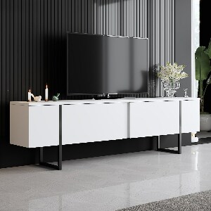 TV stolík/skrinka Luna (Biela + Čierna)