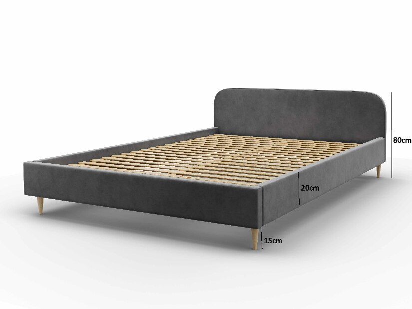 Manželská posteľ 160 cm Lon (zlatá) (bez roštu a úložného priestoru)
