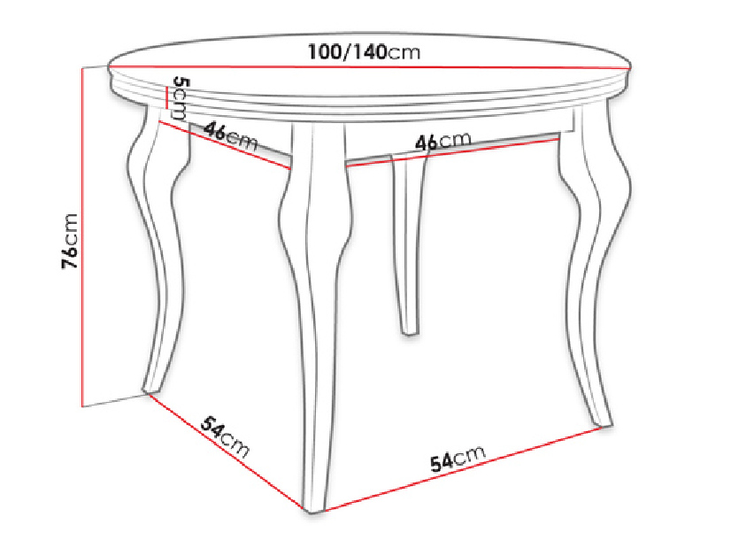 Jedálenský stôl rozkladací Julia FI 100 *bazár