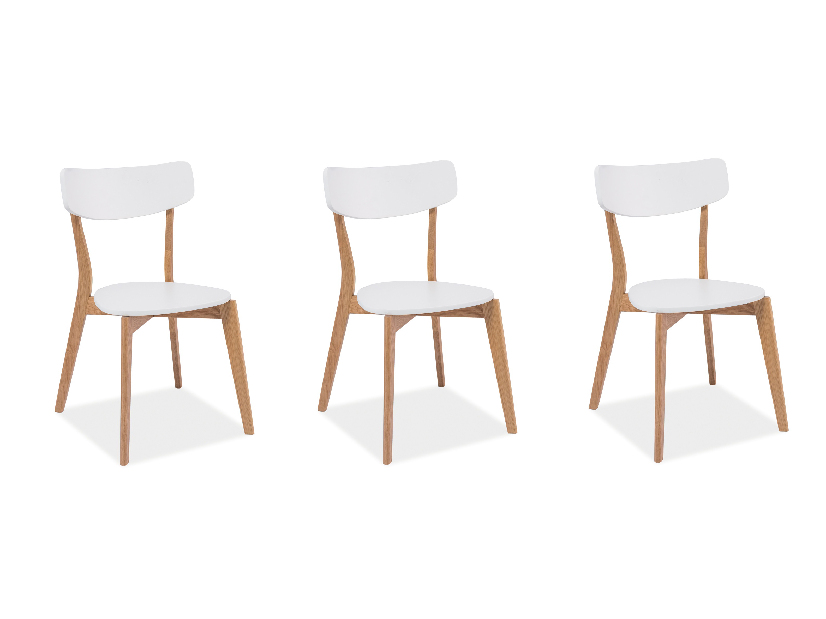 Set 3 ks. jedálenských stoličiek Perigo (dub + biela) *bazár