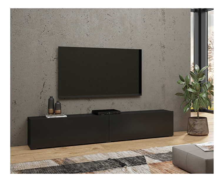Tv stolík/skrinka Avernic Typ 40 (onyx čierna + dub wotan)