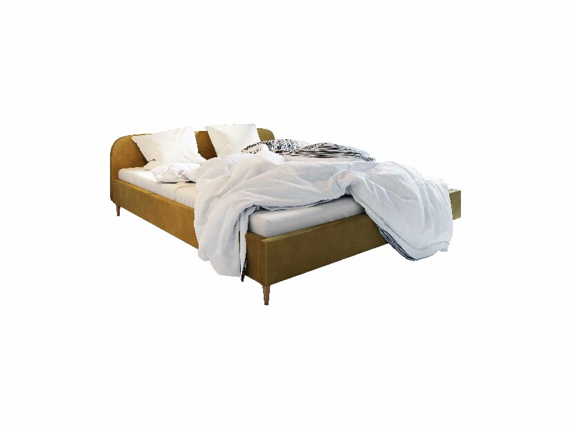 Manželská posteľ 160 cm Lon (zlatá) (bez roštu a úložného priestoru)