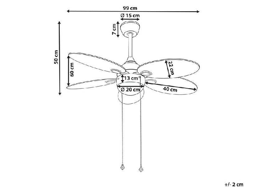 Stropný ventilátor so svetlom Weibinar (biela) 