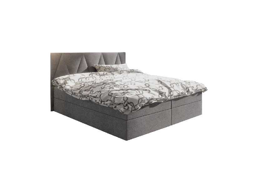 Manželská posteľ Boxspring 180 cm Fade 3 (sivá) (s matracom a úložným priestorom)