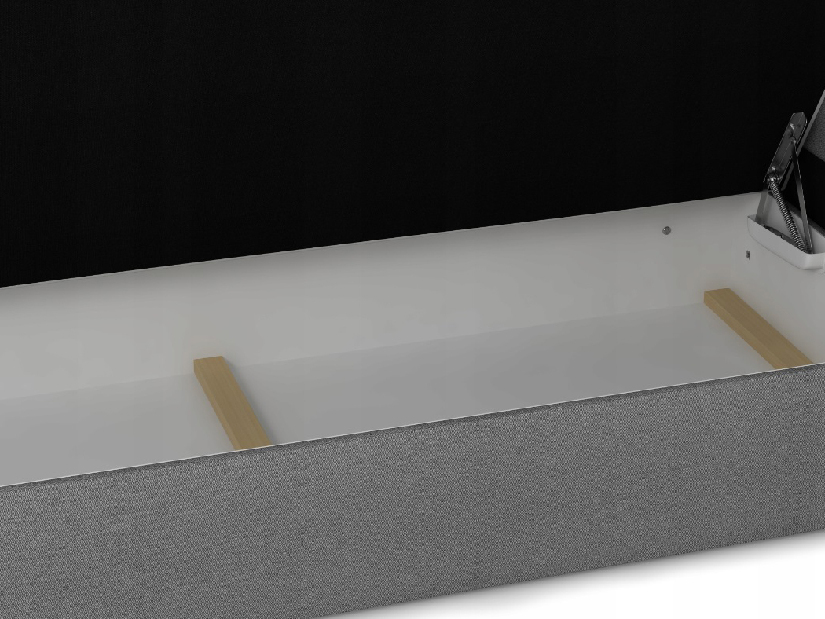 Manželská posteľ Boxspring 160 cm Fade 2 (sivá) (s matracom a úložným priestorom)
