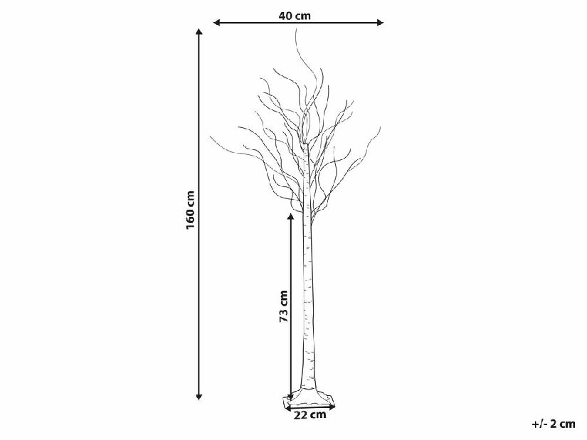 Vonkajšia dekorácia stromček 160 cm Lapza (biela)