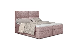 Kontinentálna posteľ 185 cm Alyce (ružová) (s matracmi)