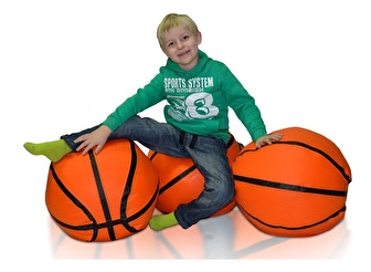 Sedací vak Basketbal L (oranžová + čierna)